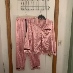Pink Striped Pajama Set